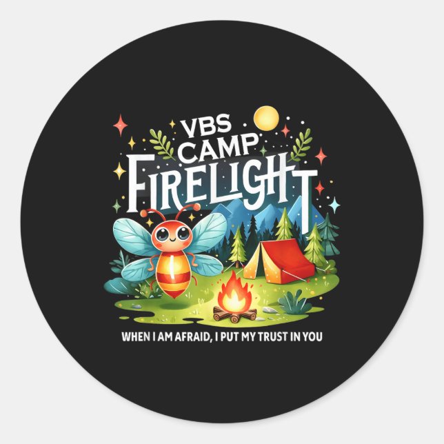 Camp Firelight VBS Campingplatz Bibelschule Feuer Runder Aufkleber (Vorderseite)