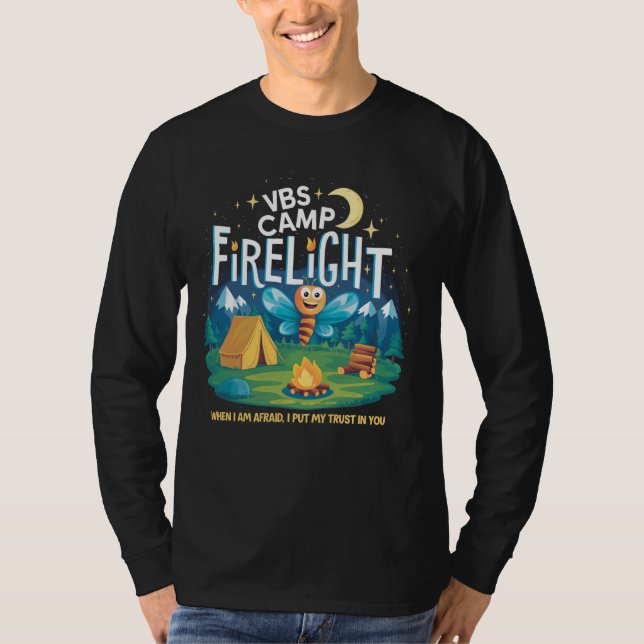 Camp Firelight VBS Campingplatz Bibelschule Feuer T-Shirt (Vorderseite)