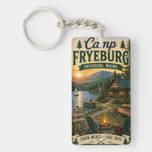 Camp Fryeburg Maine Rechteckiger Acryls-Schlüssela Schlüsselanhänger