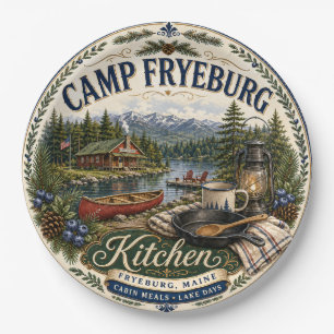 Camp Fryeburg Maine Rustikale Melaminplatte Pappteller