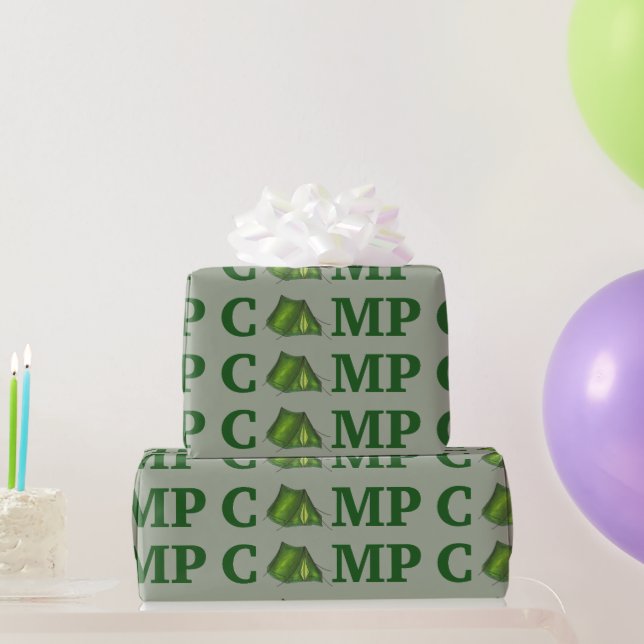 CAMP Green Zent Sommer Camping Ausstattung Außenbe Geschenkpapier (Partygeschenke)