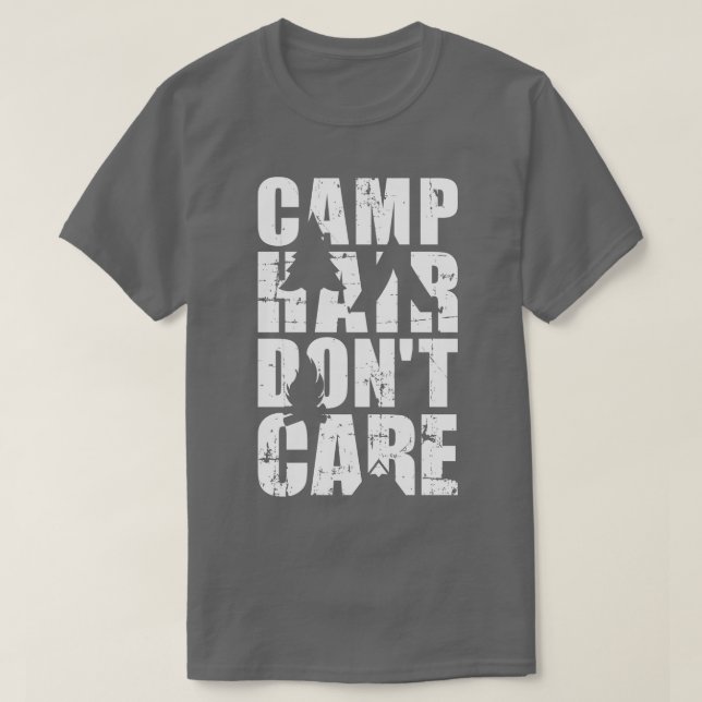 Camp Haar kümmert sich um Camping T-Shirt (Design vorne)