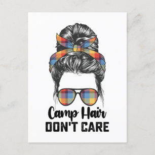 Camp Hair Don't Care Unordentlicher Dutt Einladungspostkarte