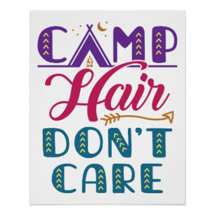 Camp Hair Keine Sorge Camper Camping Glamper Poster