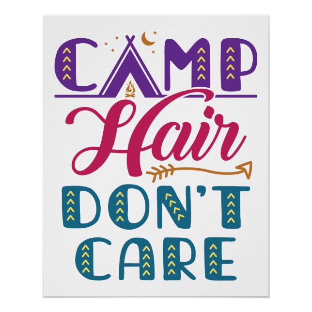 Camp Hair Keine Sorge Camper Camping Glamper Poster (Vorderseite)