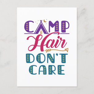 Camp Hair Keine Sorge Camper Camping Glamper Postkarte