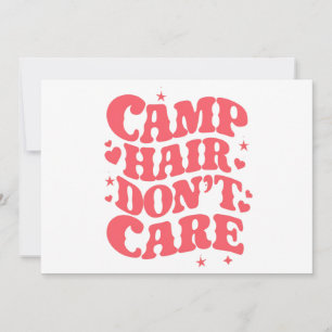 Camp Hair Keine Sorge Sommer Camping Girls Groovy Einladung