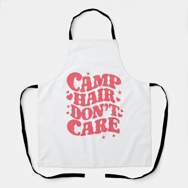 Camp Hair Keine Sorge Sommer Camping Girls Groovy Schürze (Vorderseite)