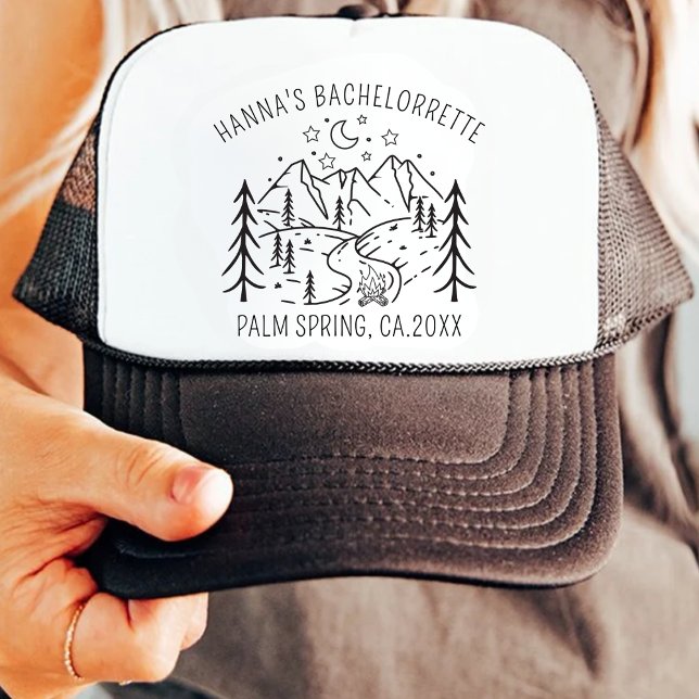 Camp Junggeselinnen-Abschied Camping Cabin Bridge Truckerkappe (Von Creator hochgeladen)