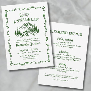 Camp-Junggeselinnen-Abschied Einladung