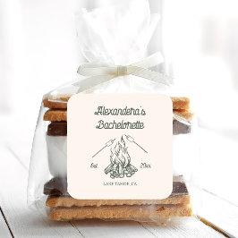 Camp-Junggeselinnen-Abschied Quadratischer Aufkleber