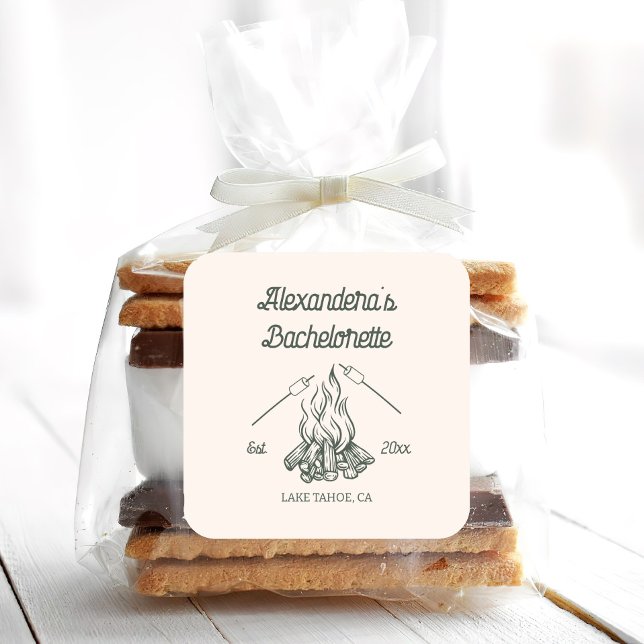 Camp-Junggeselinnen-Abschied Quadratischer Aufkleber (Von Creator hochgeladen)