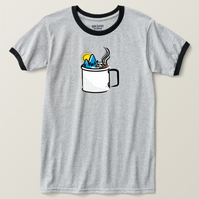 Camp-Kaffee Männer-T - Shirt (Design vorne)