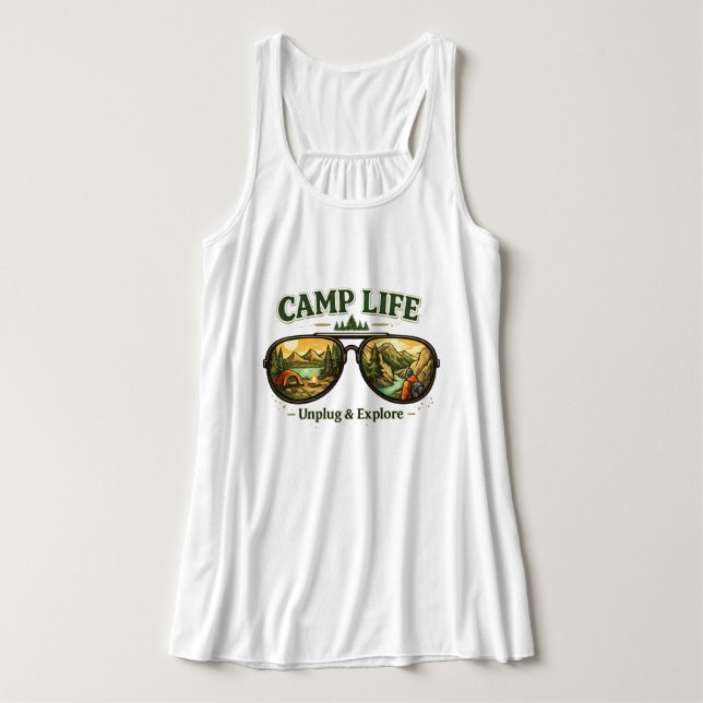 Camp Life Feels Right – Summer Tank Top USA (Design Vorderseite)