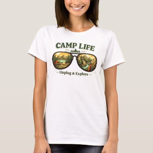 Camp Life Feels Right Women’s Camping T-Shirt USA (Vorderseite)