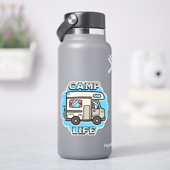 Camp Life | Retro Camper Aufkleber (HydroFlask)