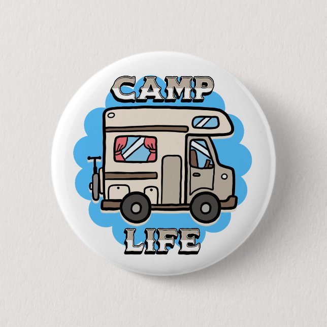 Camp Life | Retro Camper Button (Vorderseite)