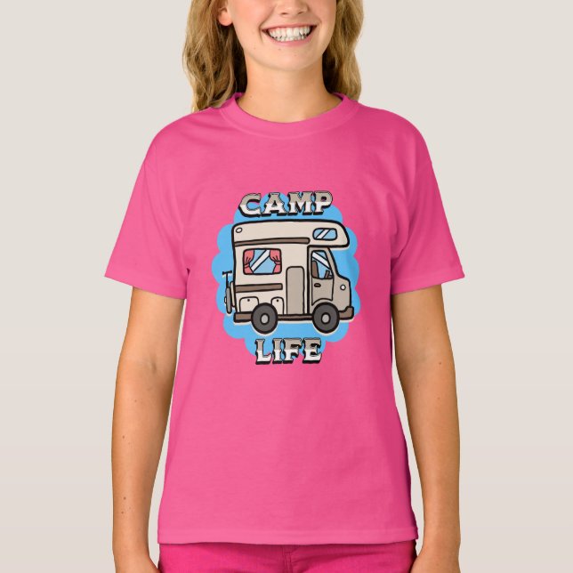 Camp Life | Retro Camper T-Shirt (Vorderseite)
