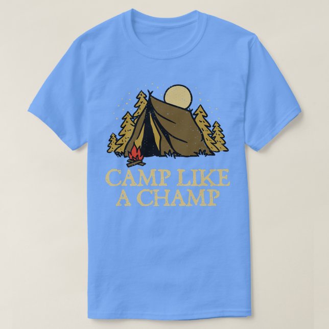 Camp Like a Champ Summer Camping Tropical Camper F T-Shirt (Design vorne)
