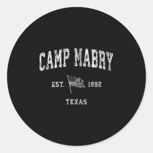 Camp Mabry Texas Tx Vintage US-Flaggen Sport T-Shi Runder Aufkleber