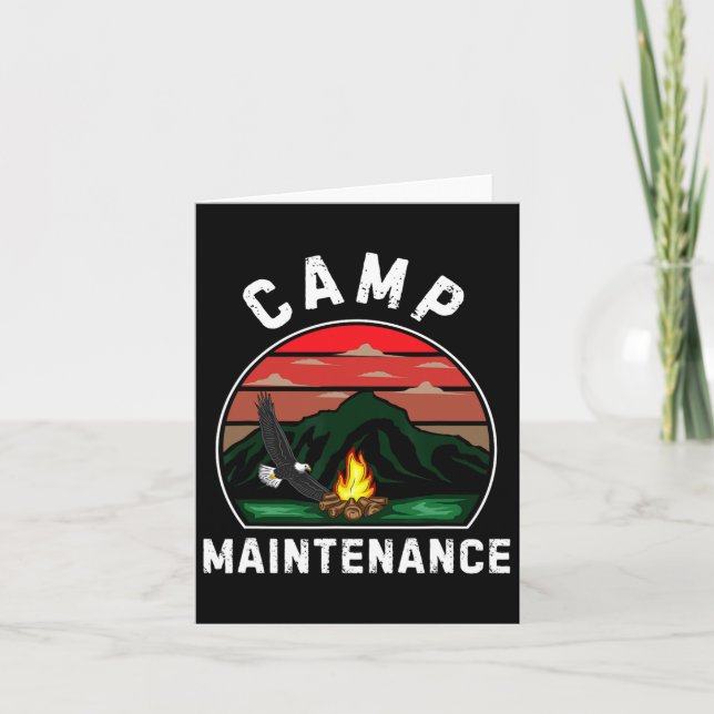 Camp Maintenance Retro Sommer Camper Mitarbeiter C Karte (Vorderseite)