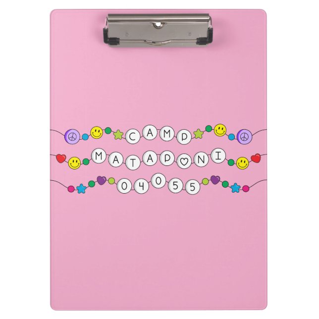 Camp Mataponi Freundschaft Bracelet Clipboard Klemmbrett (Vorderseite)