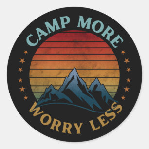 CAMP MEHR SORGEN WENIGER T-Shirt Runder Aufkleber