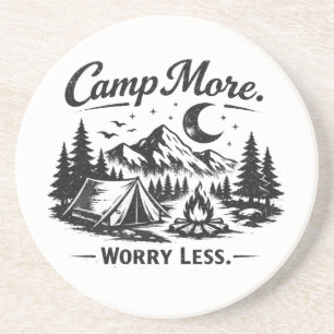 Camp Mehr Worry Less Camping-Design Outdoor-Aben Getränkeuntersetzer