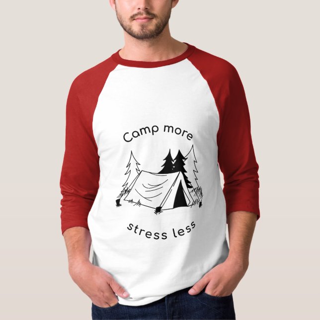 Camp mit mehr Stress weniger 3/4 Ärmel raglan tee (Vorderseite)