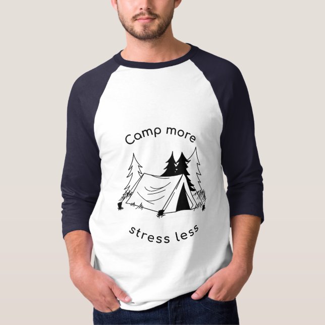 Camp mit mehr Stress weniger 3/4 Ärmel raglan tee (Vorderseite)