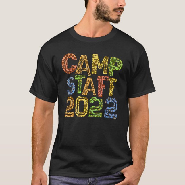 Camp Mitarbeiter 2022 Leopard Print Host Summer Co T-Shirt (Vorderseite)