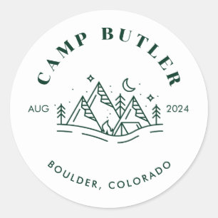 Camp-Name-Round-Aufkleber Runder Aufkleber