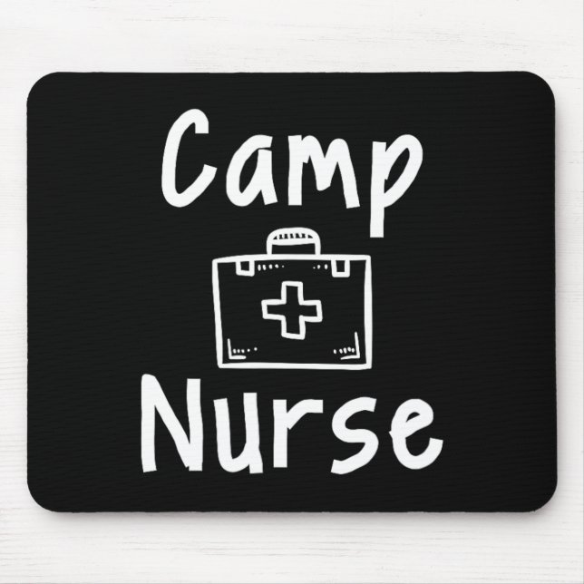Camp Nurse First Aid Kit Silhouette Art  Mousepad (Vorne)