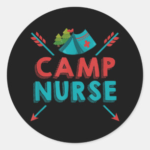 Camp Nurse Nursing RN Apprection Camping Runder Aufkleber