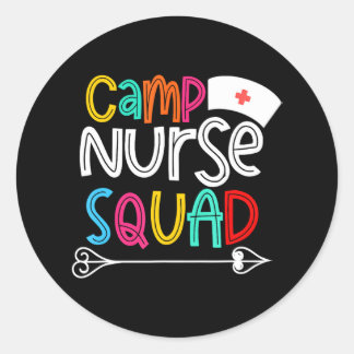 Camp Nursquad Funny Nurses Krankenpflege Lover Nie Runder Aufkleber