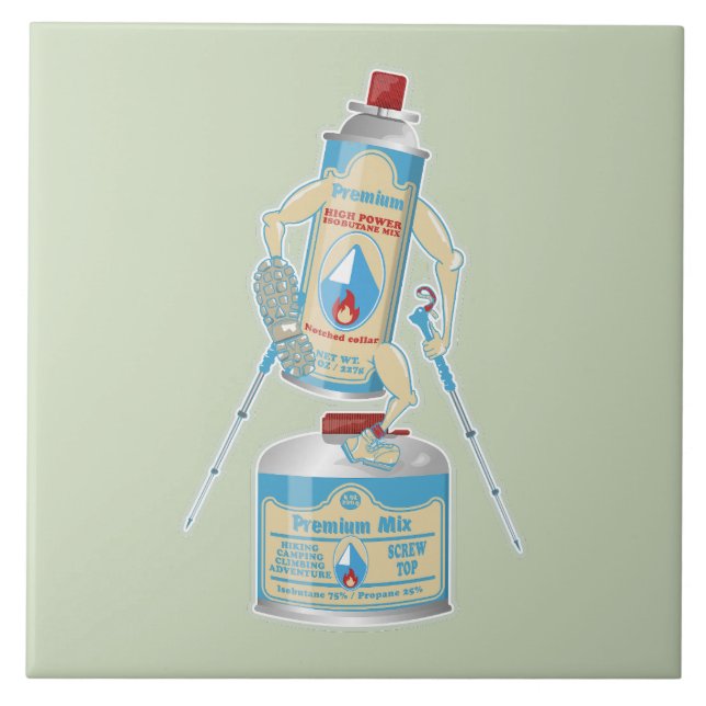 Camp-Ofen Gas Kanister lustige Wanderung Fliese (Vorderseite)