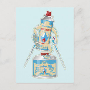 Camp-Ofen Gas Kanister lustige Wanderung Postkarte