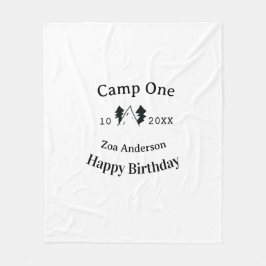 Camp one happy birthday name date campingadventure fleecedecke