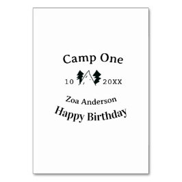 Camp one happy birthday name date campingadventure tischnummer