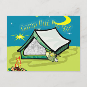 Camp Out Foto Party Card Einladungspostkarte
