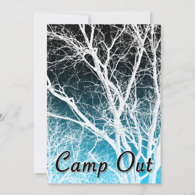 Camp-out-Party: Geisterbaum Einladung (Vorderseite)