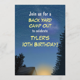 Camp Out Starry Night Party Einladung