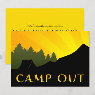 Camp Out Sunset Scene Einladung