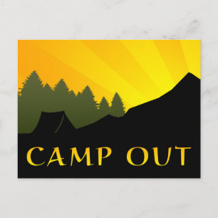 Camp Out Sunset Scene Postkarte