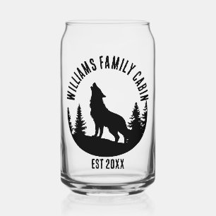 Camp Outdoor Wolf Personalisierter Familienname Dosenglas