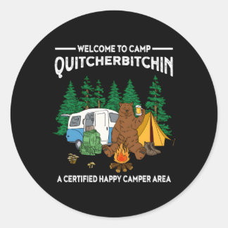 Camp Quitcherbitchin Glamg Rv Camg Runder Aufkleber