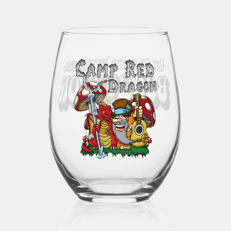 Camp Red Dragon 2025 B.A.T. Stemless Wine Glass Weinglas Ohne Stiel