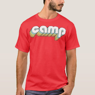 Camp Retro Rainbow Typografie verblasst T-Shirt