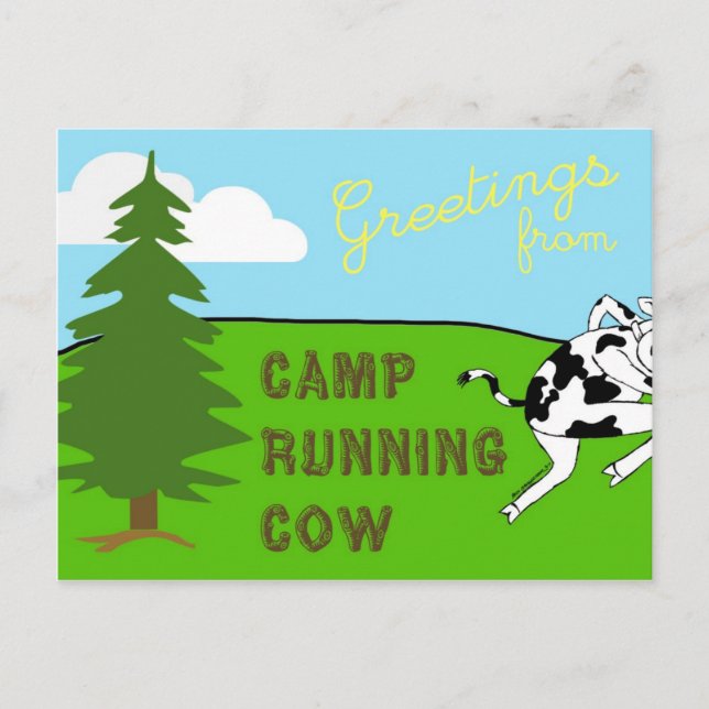 Camp Running Cow - Postcard Postkarte (Vorderseite)