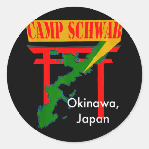 Camp Schwab, Nago, Okinawa, Japan Runder Aufkleber